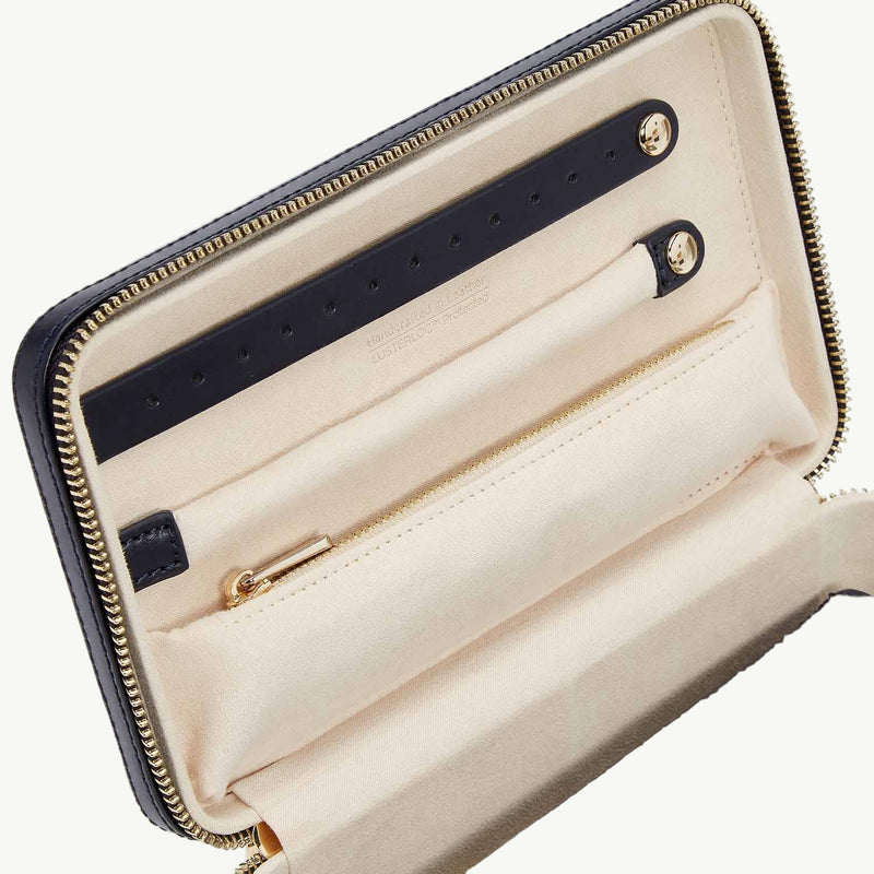 Maria Medium Jewelry Zip Case, Navy