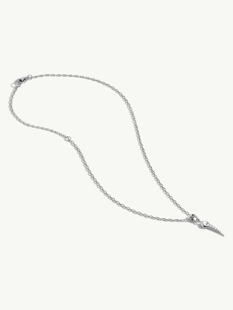 Damian Horn Talisman Pendant Necklace With Pavé-Set Diamonds In Sterling Silver, 22mm