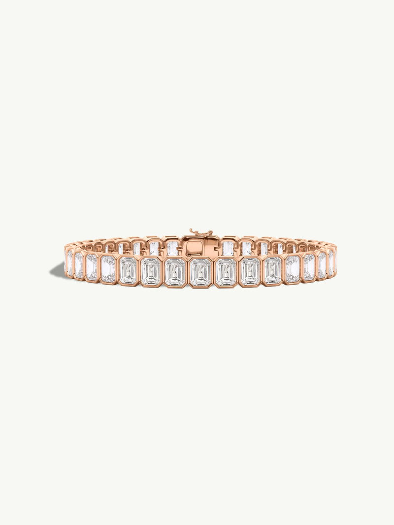 Eternal by Marei Emerald-Cut Diamond Bezel Tennis Bracelet, 11.20 CTW
