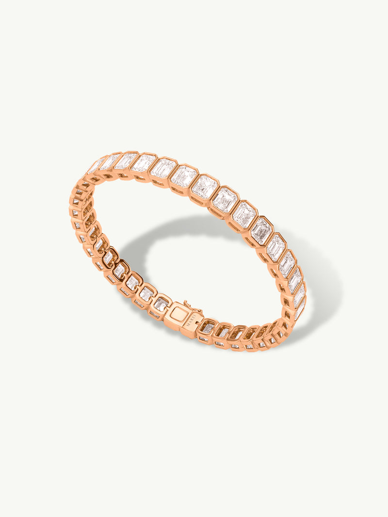 Eternal by Marei Emerald-Cut Diamond Bezel Tennis Bracelet, 11.20 CTW