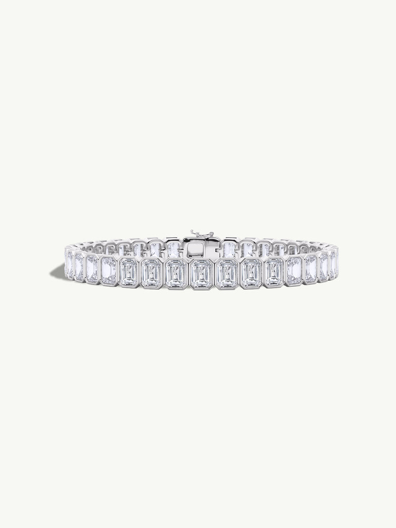 Eternal by Marei Emerald-Cut Diamond Bezel Tennis Bracelet, 11.20 CTW