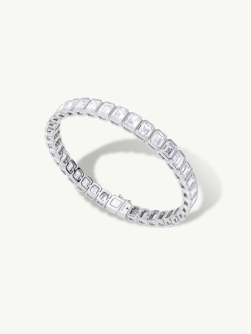 Eternal by Marei Emerald-Cut Diamond Bezel Tennis Bracelet, 11.20 CTW