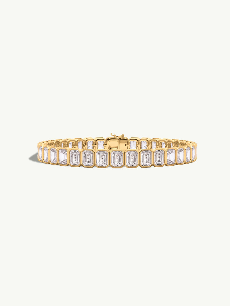 Eternal by Marei Emerald-Cut Diamond Bezel Tennis Bracelet, 11.20 CTW