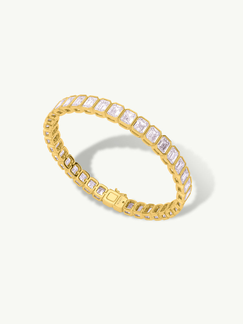 Eternal by Marei Emerald-Cut Diamond Bezel Tennis Bracelet, 11.20 CTW
