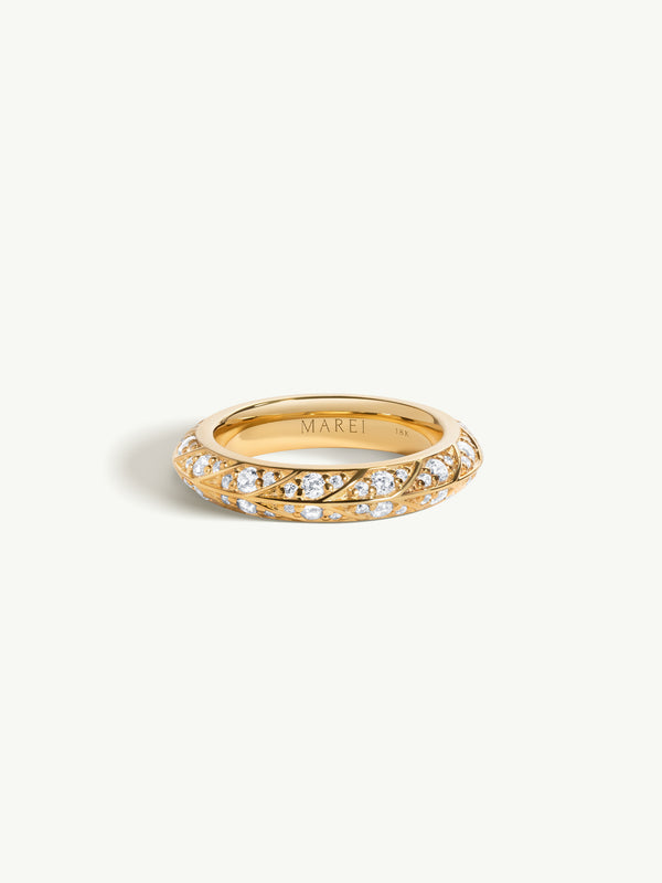 Palmyra Eternity Band With Brilliant White Diamonds In 18K Yellow Gold, 4mm