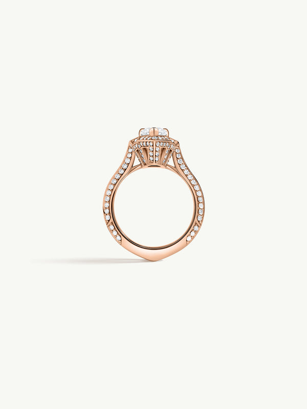 Atara Engagement Ring With Brilliant-Cut Pear-Shaped White Diamond In 18K Rose Gold