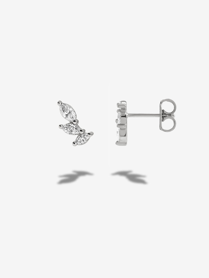 Eternal by Marei Petite Marquise-Cut Diamond Petal Earrings, 0.33 CTW