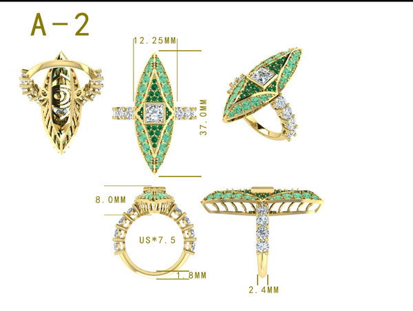 Bespoke Navette Ring with Client's Diamonds - For S.B.