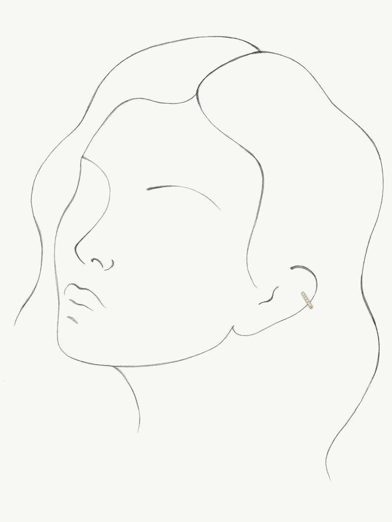 Eternal by Marei Single Ear Cuff With Pavé-Set White Diamonds, 0.17 CTW