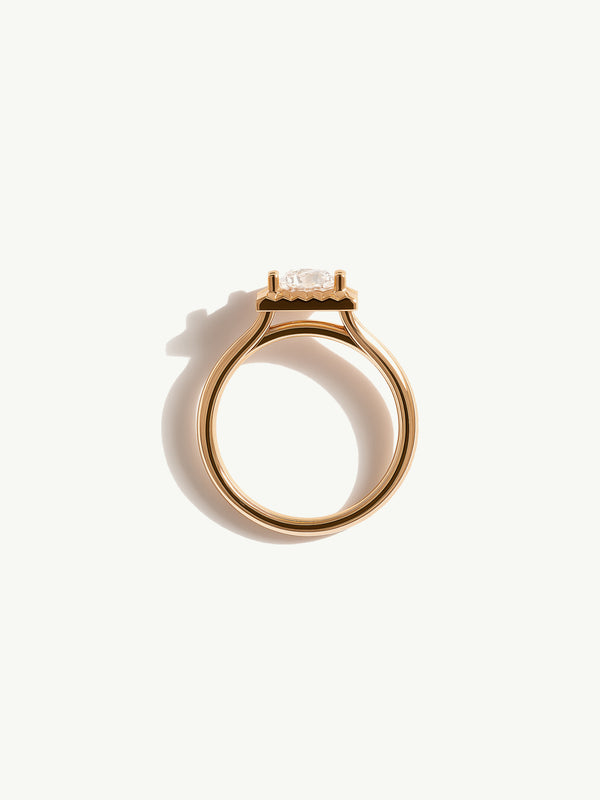 Ascension Engagement Ring With Brilliant Princess-Cut White Diamond In 18-Karat Rose Gold