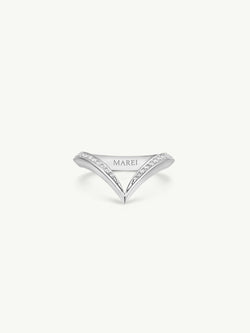 Yasmeen Band with Pavé-Set White Diamonds In 18-Karat White Gold