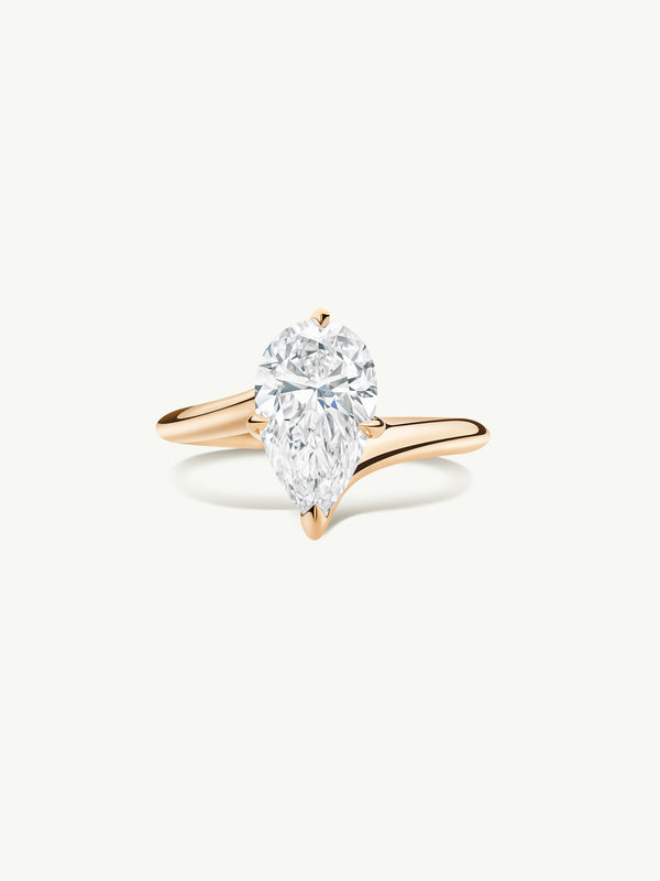 Pythia Serpentine Twist Brilliant Pear-Cut Diamond Solitaire Engagement Ring In 18K Yellow Gold