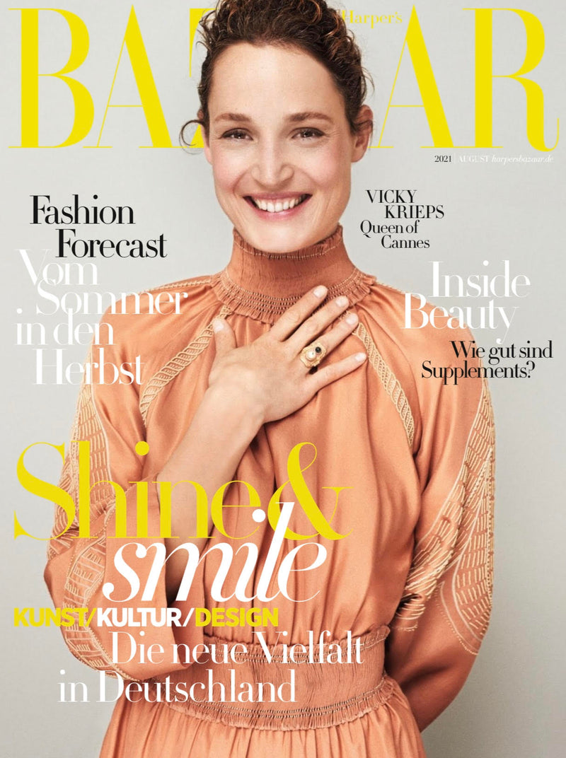 2021 AUGUST HarpersBazaar Germany Amanti Chain Linked Earrings by Angie Marei