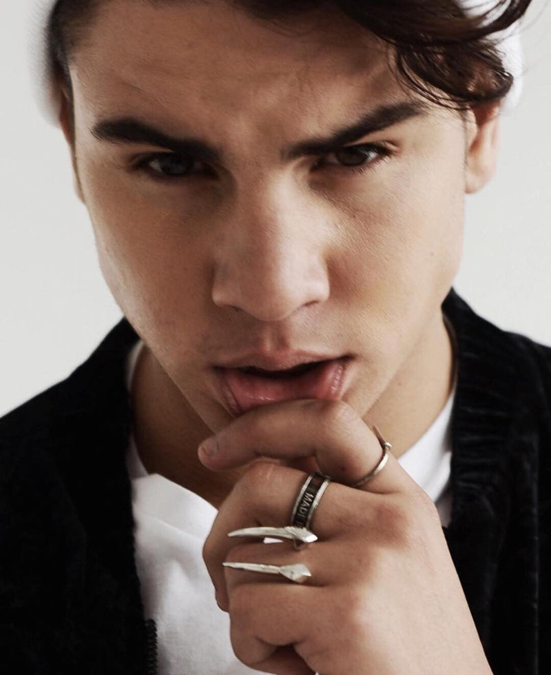 Damian Brevis Horn Talisman Ring In Yellow Gold Vermeil