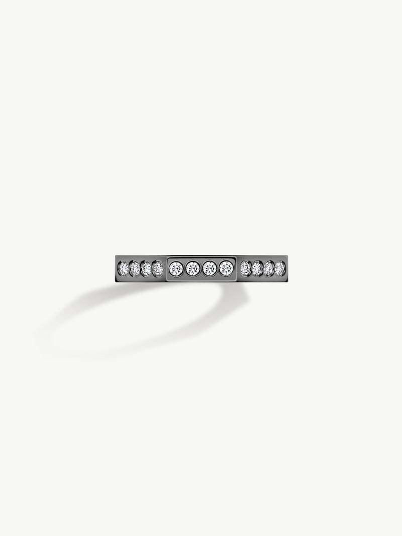 Octavian Brilliant White Diamond Eternity Ring In 18K Blackened Gold, 3 mm