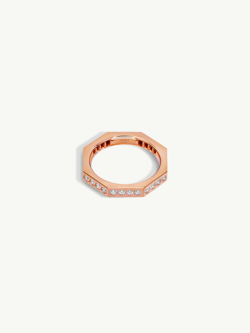 Octavian Brilliant White Diamond Eternity Ring In 18K Rose Gold