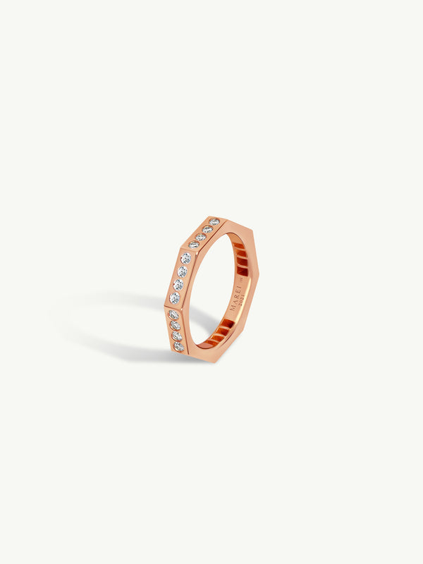 Octavian Brilliant White Diamond Eternity Ring In 18K Rose Gold