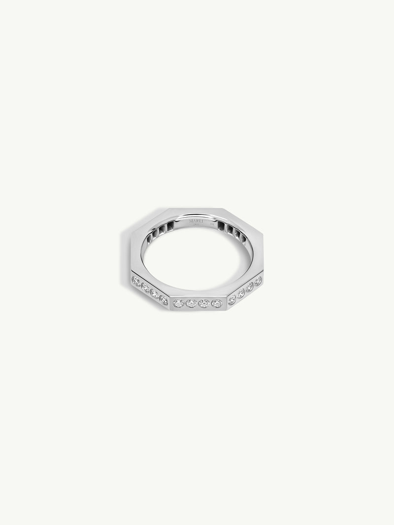 Octavian Brilliant White Diamond Eternity Ring In 18K White Gold