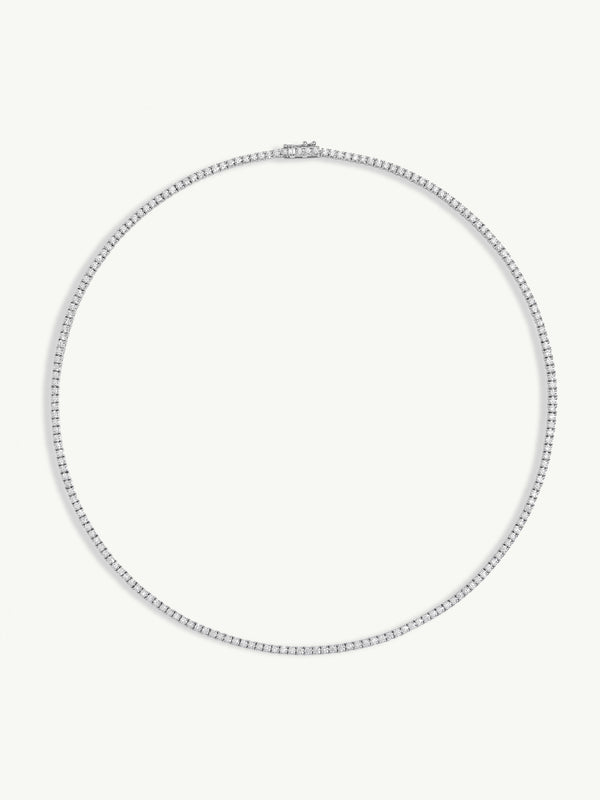 Eternity Brilliant-Cut White Diamond Tennis Necklace - 10.00 CTW