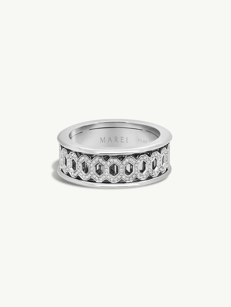 Amanti Infinity Spinning Ring With Pavé-Set Brilliant White Diamonds In Platinum