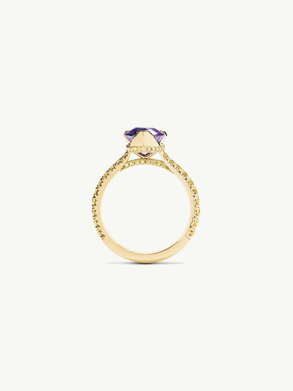 Phebe Ring With 2.46CT Purple Sapphire & Pavé-Set Yellow Diamonds In 18K Yellow Gold