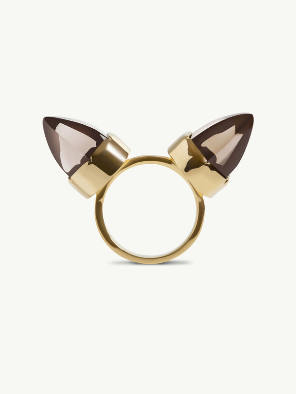 Archive – Levant Ring With Smokey Quartz in 18K Yellow Gold Vermeil