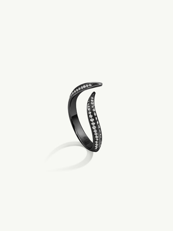 Ayla Arabesque Ring Pavé-Set Brilliant White Diamonds In 18K Blackened Gold