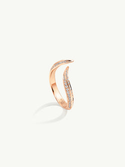 Ayla Arabesque Ring With Pavé-Set Brilliant White Diamonds In 18K Rose Gold