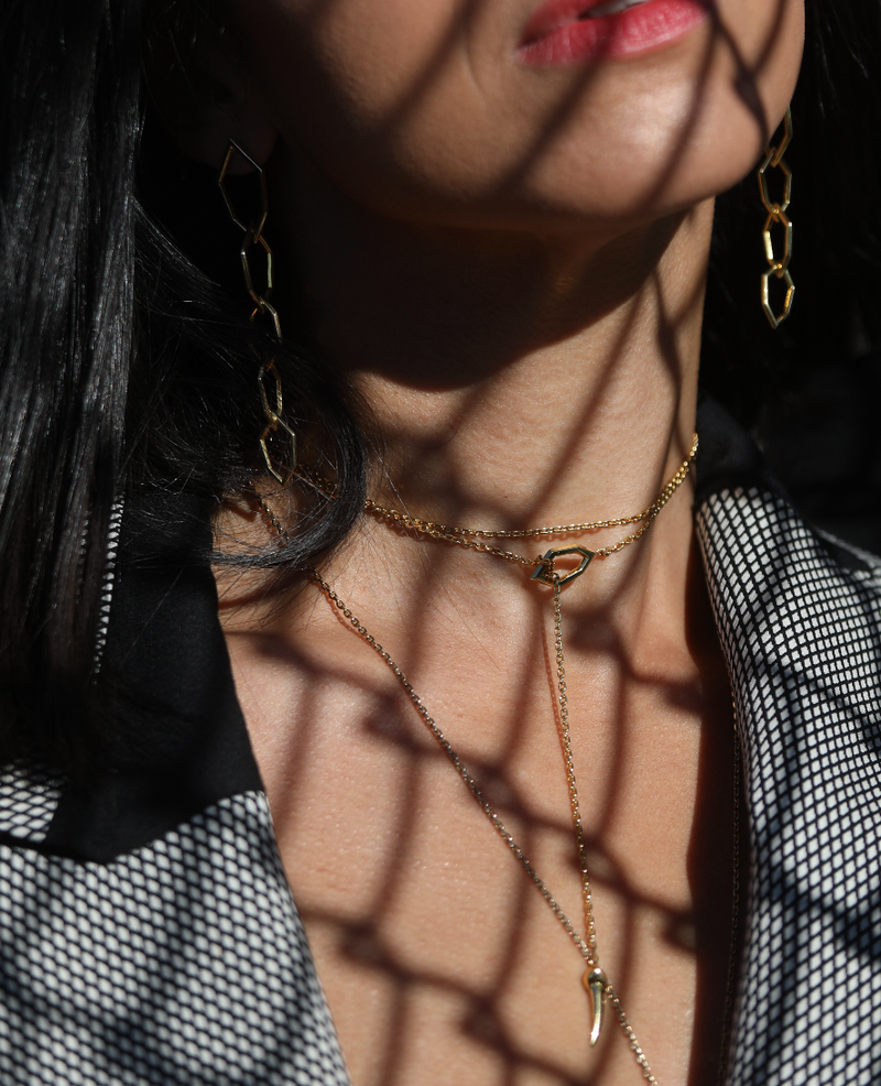 Amanti Chain Link Earrings in 18K Rose Gold