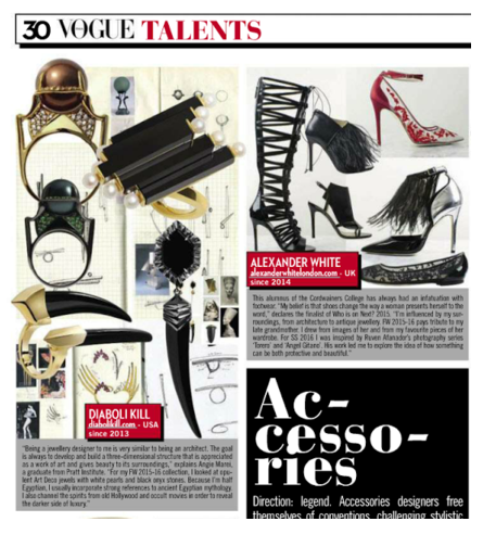 Diaboli Kill featured in Vogue Italia
