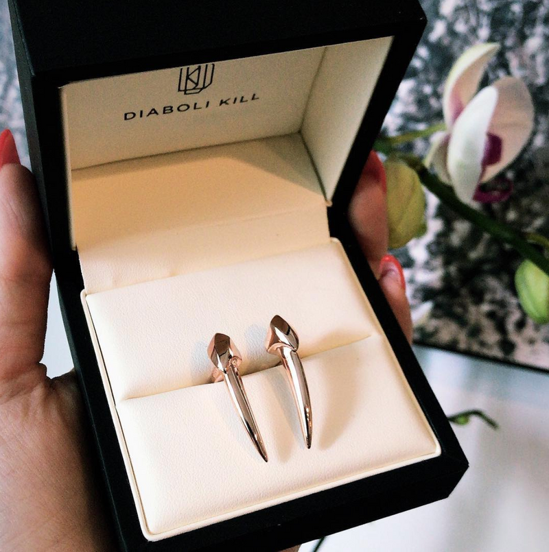 Damian Brevis Horn Ring In Rose Gold Vermeil