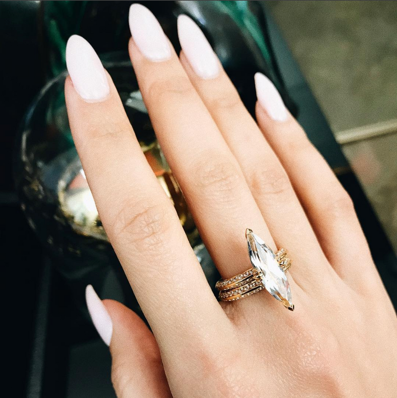 Marei Beveled-Edge Pavé White Diamond Band In 18K Rose Gold