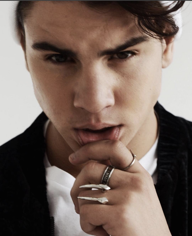 Damian Brevis Horn Talisman Ring In Sterling Silver