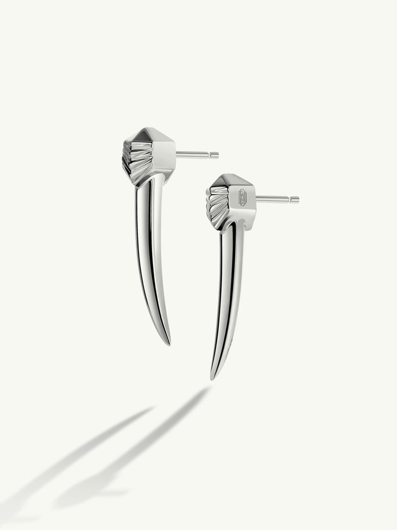 Damian Horn Talisman Dagger Earrings In Sterling Silver