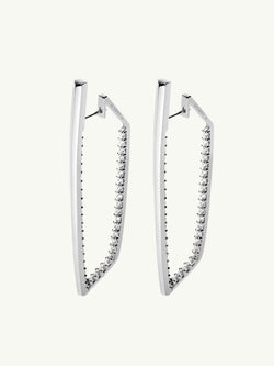 Lilith White Diamond Studded Earrings In 18K White Gold