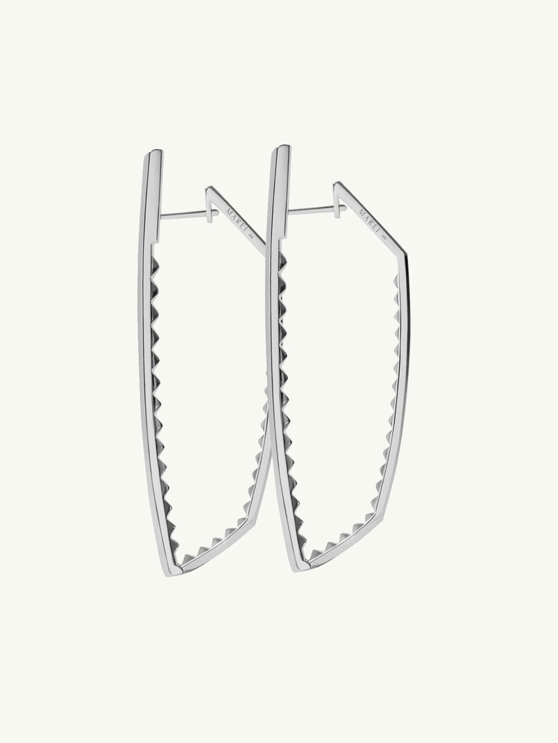 Lilith Studded Hoop Earrings In Sterling Silver