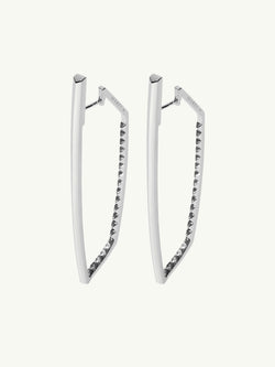 Lilith Studded Hoop Earrings In Sterling Silver