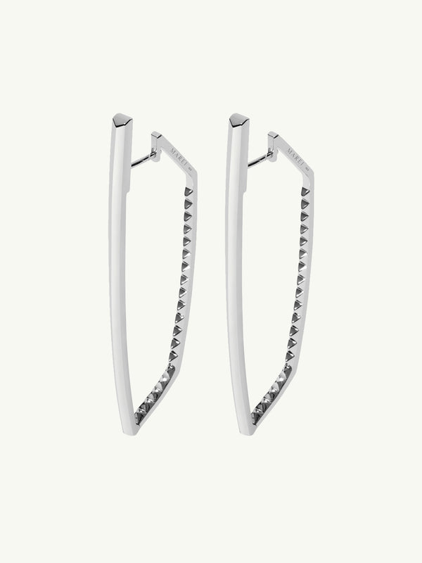 Lilith Studded Hoop Earrings In Sterling Silver