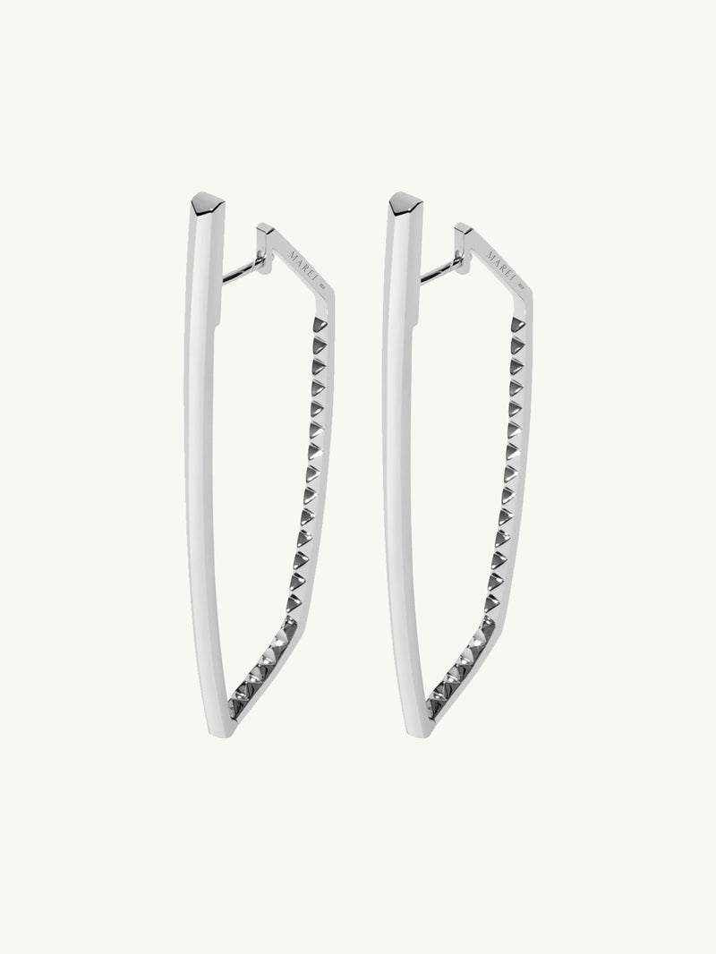 Lilith Studded Hoop Earrings In Sterling Silver