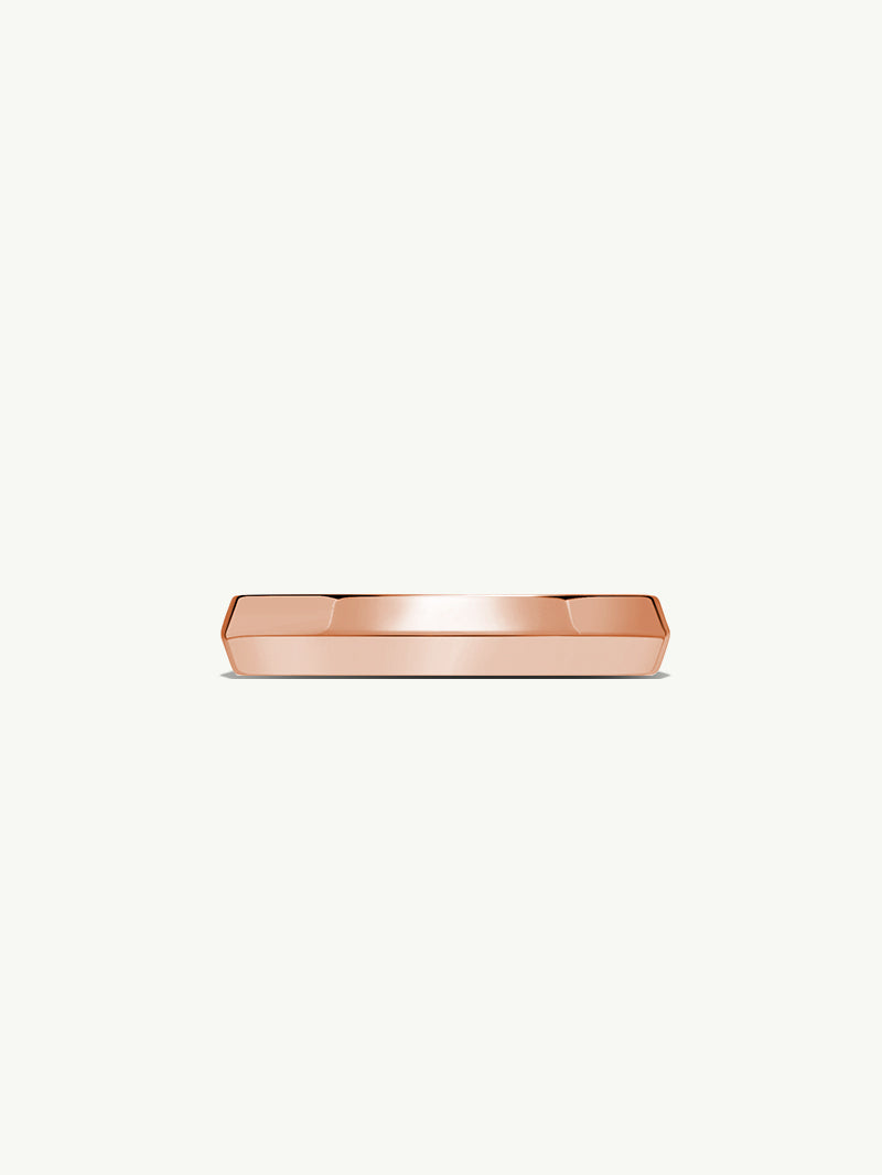 Eterno Knife Edge Wedding Ring In 18K Rose Gold, 4mm