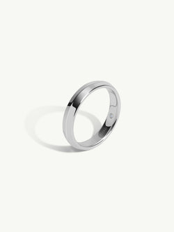 Eterno Knife Edge Wedding Ring With Hidden Diamond In Platinum, 4mm