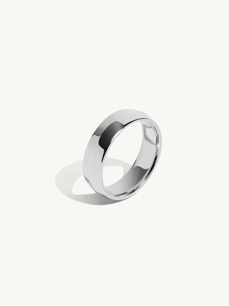 Eterno Knife Edge Wedding Ring In Platinum, 6mm