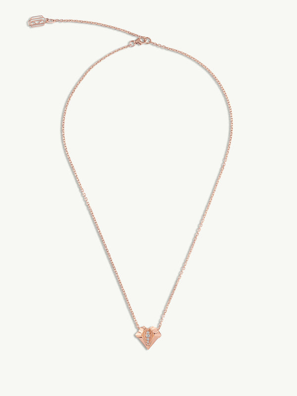 Alexandria Pendant Necklace With Brilliant Pavé-Set Diamonds In 18K Rose Gold, 13mm