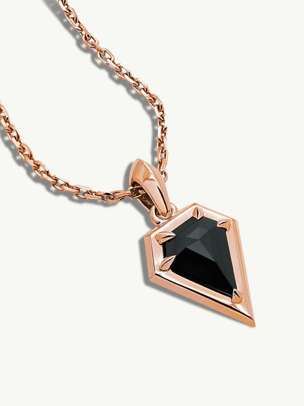 Aphrodite Amulet Pendant Necklace With Black Diamond In 18K Rose Gold