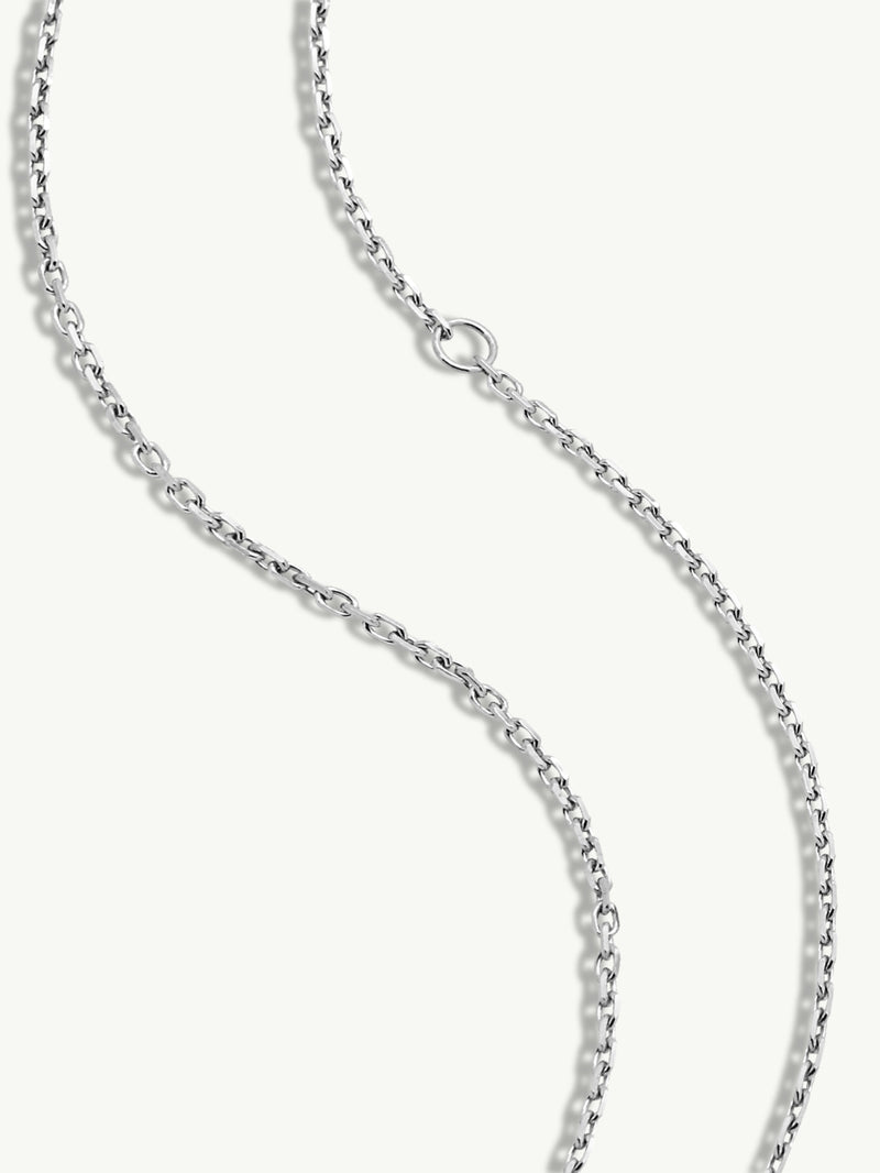 Aphrodite Amulet Pendant Necklace With Black Diamond In 18K White Gold