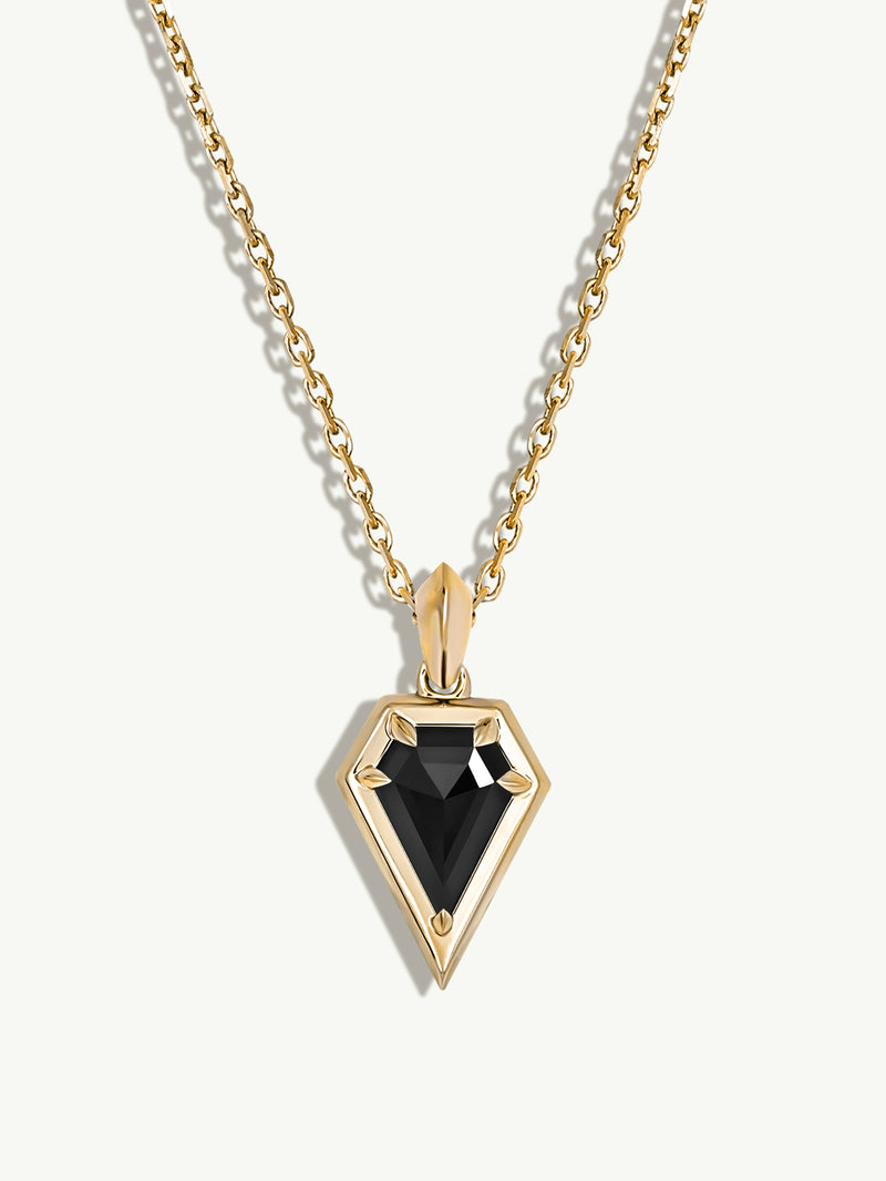 Aphrodite Amulet Pendant Necklace With Black Diamond In 18K Yellow Gold