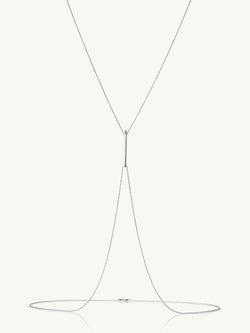 Aracelis White Diamond Body Chain Necklace in 18K White Gold