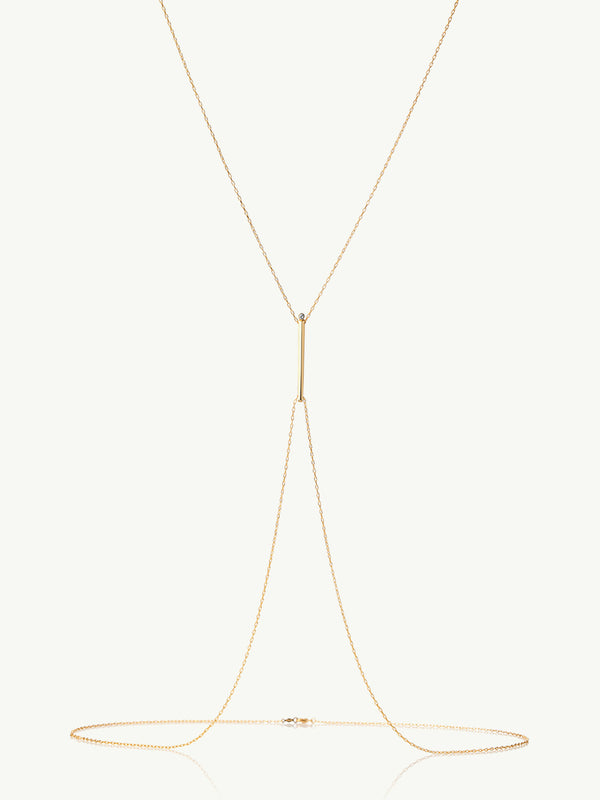 Aracelis Diamond Body Chain Necklace in Yellow Gold