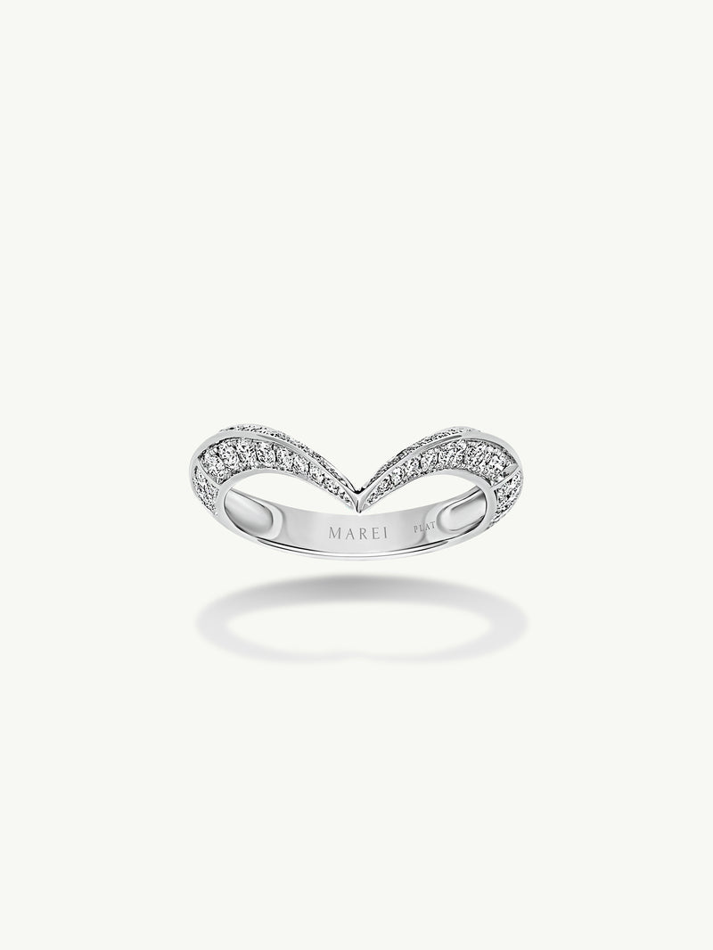 Dorian Pavé-Set Brilliant White Diamond Ring In Platinum