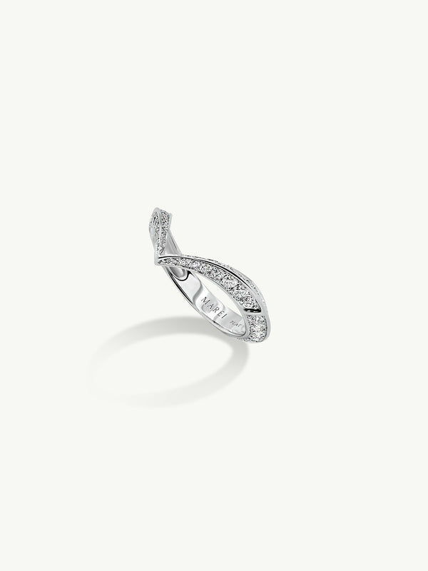 Dorian Pavé-Set Brilliant White Diamond Ring In Platinum